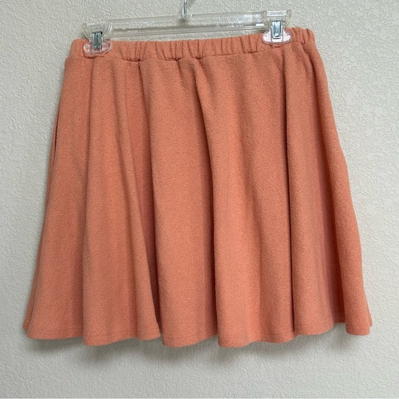 Free People FP Beach Women’s Orange Textured Knit Skater Skirt Size Small - Picture 3 of 7